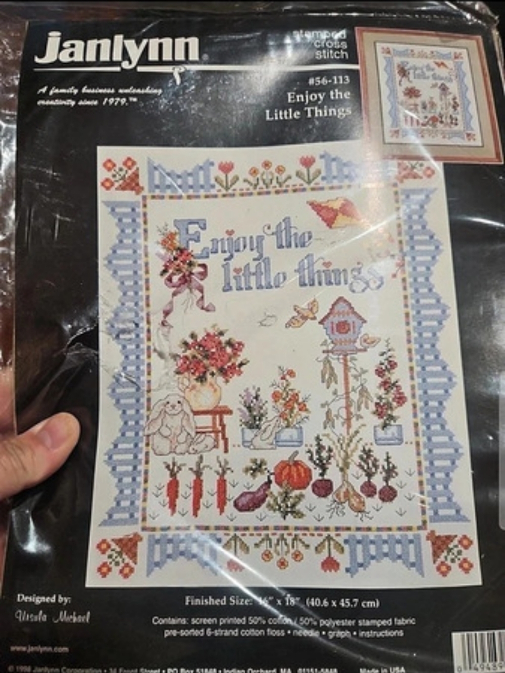 Janlynn Enjoy the Little Things Stamped Cross Stitch Kit Cross Stitch Kit